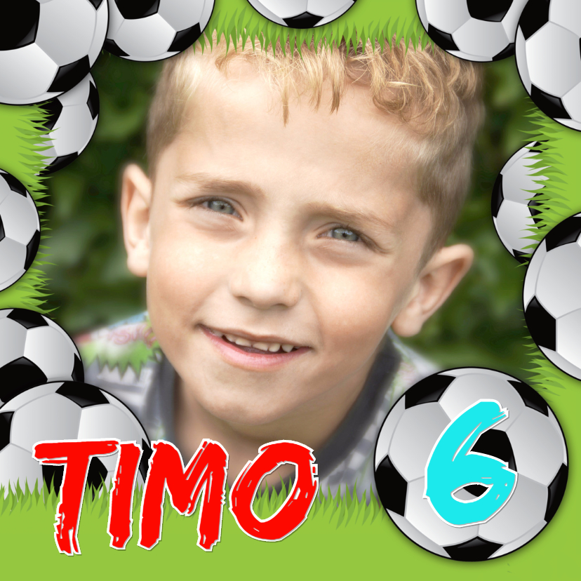 Kinderfeestje voetbal gras eigen foto naam - Kinderfeestjes Kinderfeestjes - Kinderfeestje voetbal gras eigen foto naam
