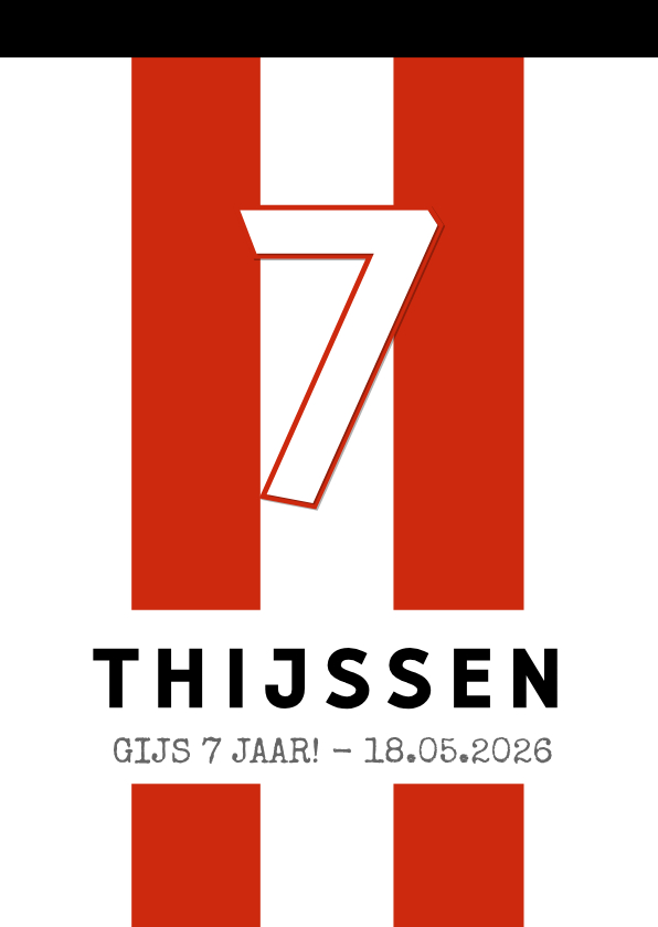 Kinderfeestjes - Kinderfeestje voetbalshirt gestreept rood wit