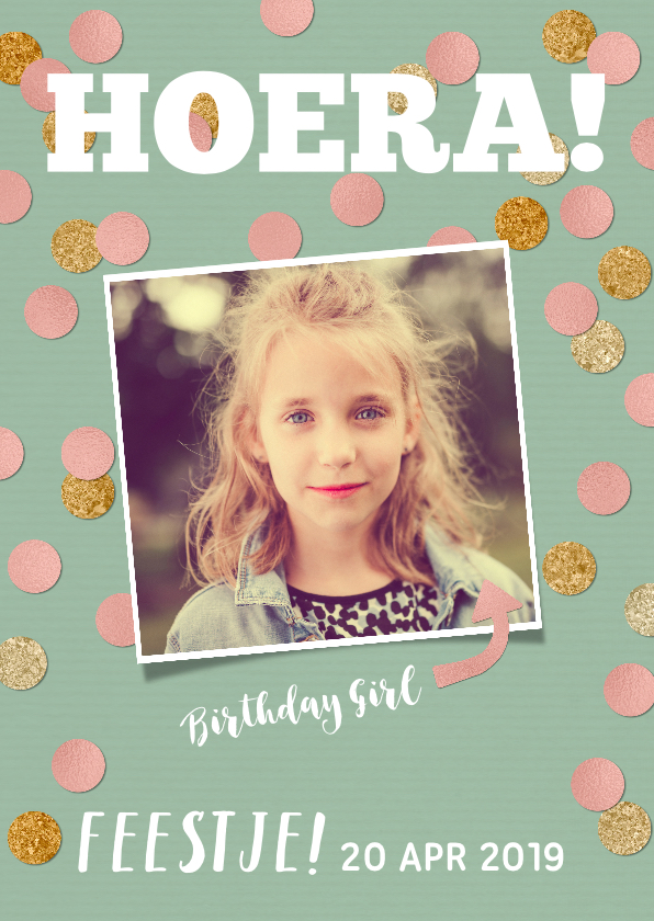 Kinderfeestje voor meisje met foto en confetti - Kinderfeestjes Kinderfeestjes - Kinderfeestje voor meisje met foto en confetti