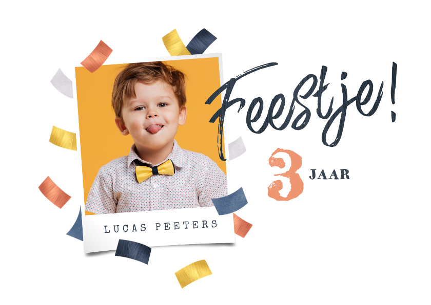 Kinderfeestjes - Kinderfeestje vrolijk hip confetti goud blauw rosé foto