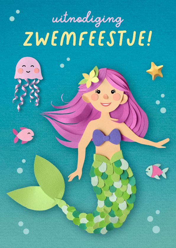 Kinderfeestje zeemeermin uitnodiging zwemfeestje - Kinderfeestjes Kinderfeestjes - Kinderfeestje zeemeermin uitnodiging zwemfeestje