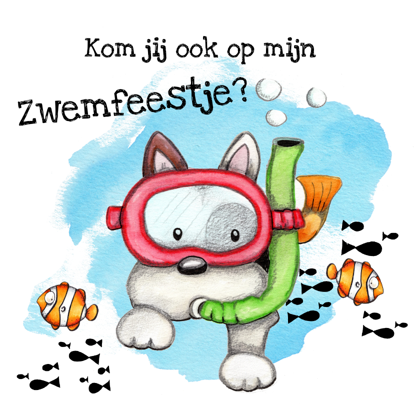 Kinderfeestjes - Kinderfeestjes hondje met snorkel