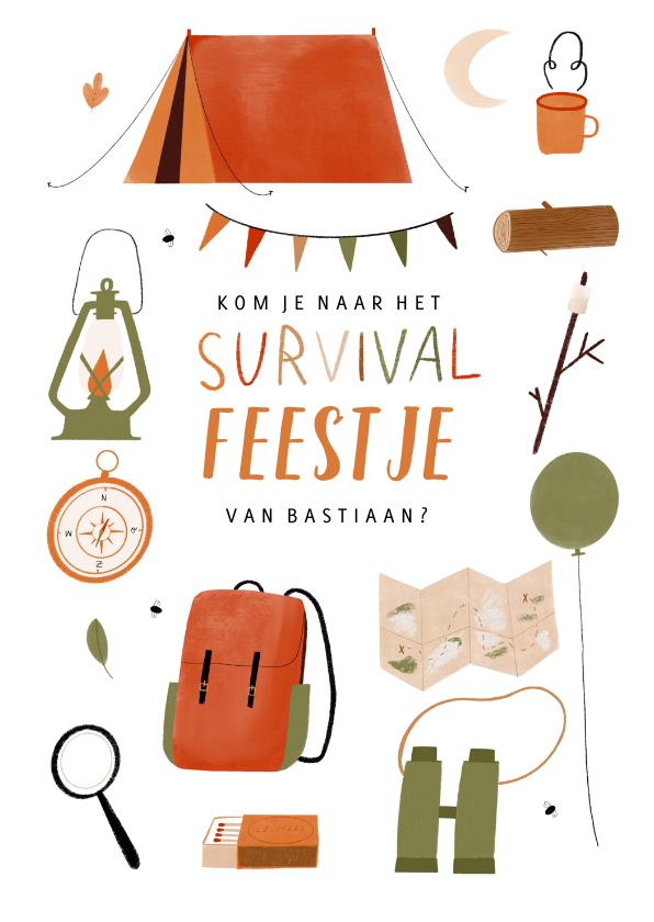 Kinderfeestjes - Leuk kinderfeestje survival kampeer outdoor illustratie