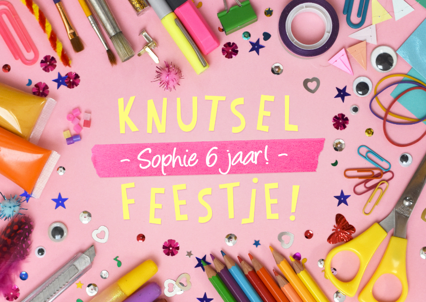 Kinderfeestjes - Leuke uitnodiging knutsel- of creatief kinderfeestje 