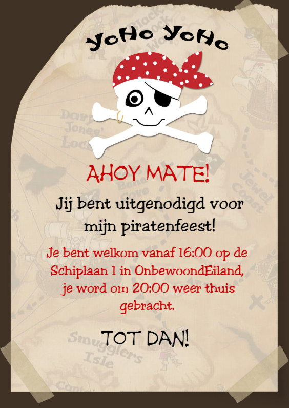 Piraten feestje - Kinderfeestjes Kinderfeestjes - Piraten feestje