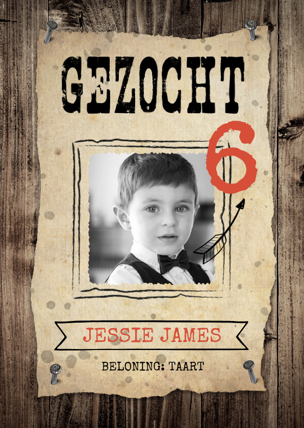 Kinderfeestjes - Stoere uitnodiging kinderfeestje met cowboy thema