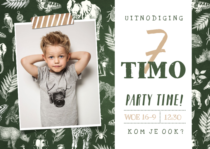 Kinderfeestjes - Stoere uitnodiging voor een jungle survival kinderfeestje