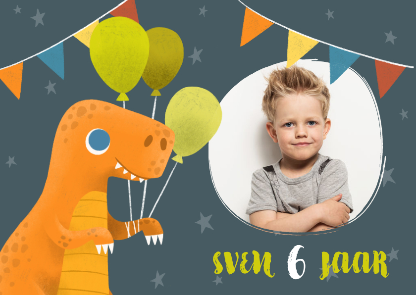 Stoere uitnodiging voor een kinderfeestje met dinosaurus - Kinderfeestjes Kinderfeestjes - Stoere uitnodiging voor een kinderfeestje met dinosaurus