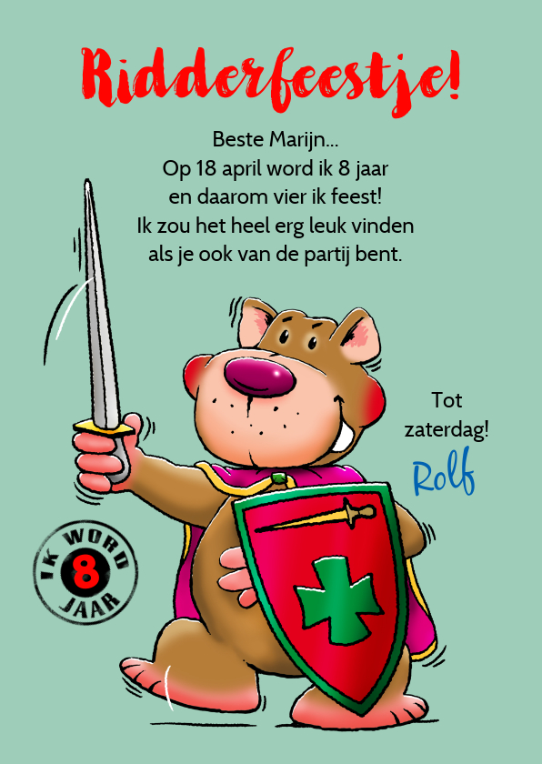 Stoere uitnodiging voor (ridder)feestje met vriendjes - Kinderfeestjes Kinderfeestjes - Stoere uitnodiging voor (ridder)feestje met vriendjes
