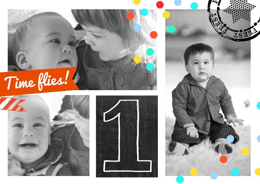 Uitnodiging Collage 1 jaar boy - Kinderfeestjes Kinderfeestjes - Uitnodiging Collage 1 jaar boy