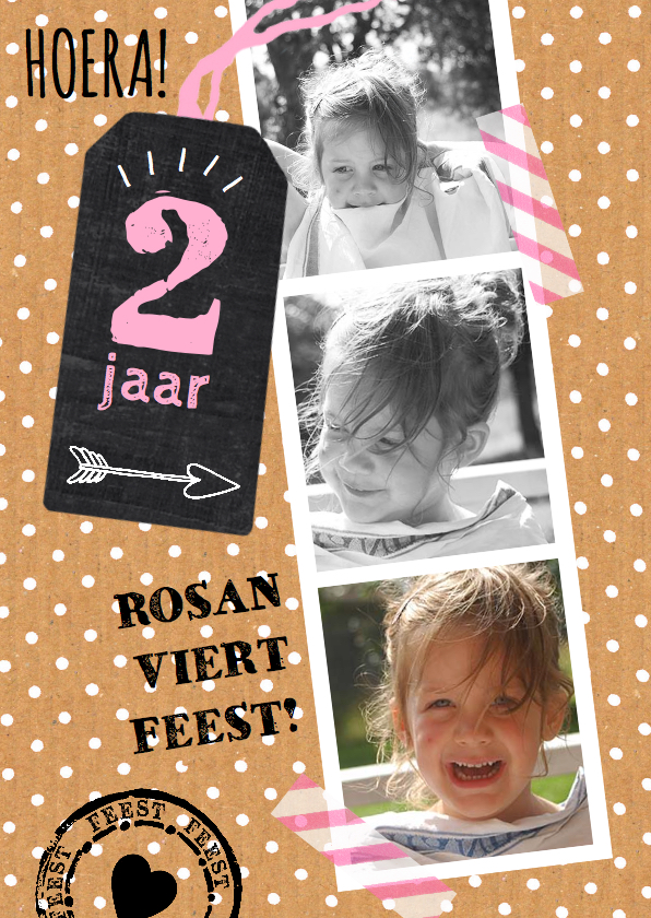 Uitnodiging Collage lief en hip - Kinderfeestjes Kinderfeestjes - Uitnodiging Collage lief en hip