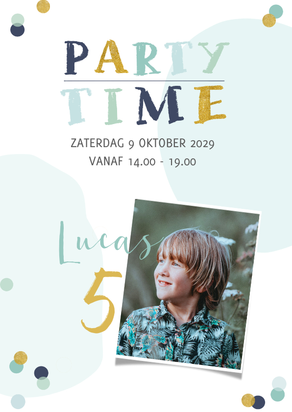 Uitnodiging confetti verjaardag jongen - Kinderfeestjes Kinderfeestjes - Uitnodiging confetti verjaardag jongen