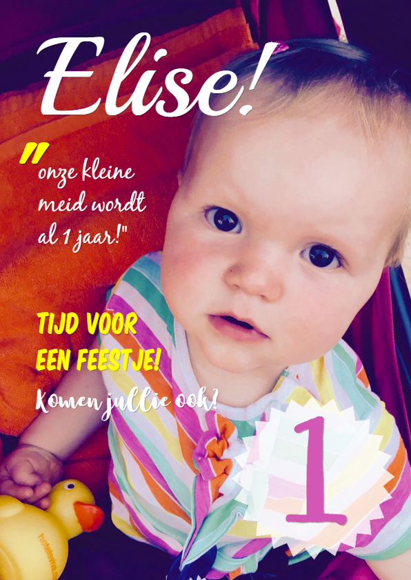 Uitnodiging Cover Elise - Kinderfeestjes Kinderfeestjes - Uitnodiging Cover Elise