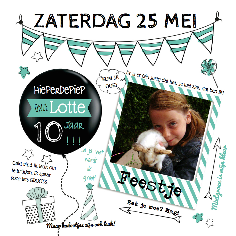 Uitnodiging Feestje Verjaardag - Kinderfeestjes Kinderfeestjes - Uitnodiging Feestje Verjaardag