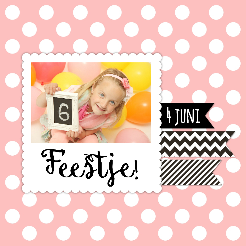 Uitnodiging "Feestje" - WW - Kinderfeestjes Kinderfeestjes - Uitnodiging "Feestje" - WW