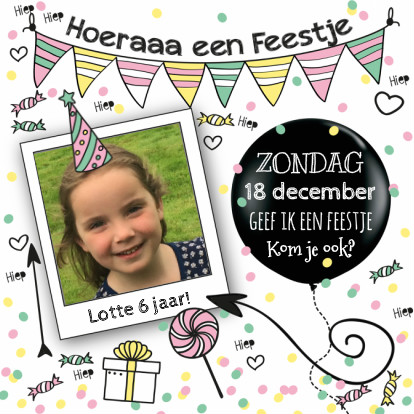 Uitnodiging hip kinderfeestje - Kinderfeestjes Kinderfeestjes - Uitnodiging hip kinderfeestje