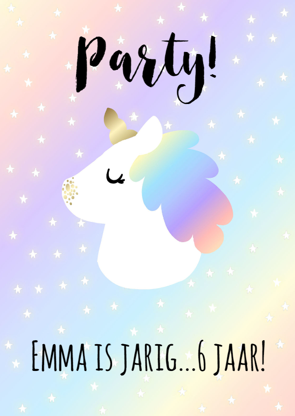 Uitnodiging (kinder)feestje Unicorn - Kinderfeestjes Kinderfeestjes - Uitnodiging (kinder)feestje Unicorn