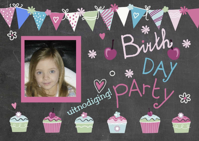 uitnodiging kinderfeest cupcakes - Kinderfeestjes Kinderfeestjes - uitnodiging kinderfeest cupcakes