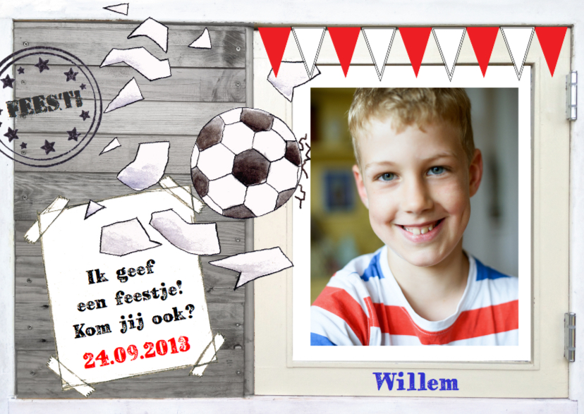 Uitnodiging kinderfeest voetbal - Kinderfeestjes Kinderfeestjes - Uitnodiging kinderfeest voetbal