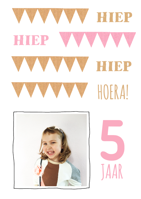 Uitnodiging kinderfeestje meisje vlaggetjes - Kinderfeestjes Kinderfeestjes - Uitnodiging kinderfeestje meisje vlaggetjes