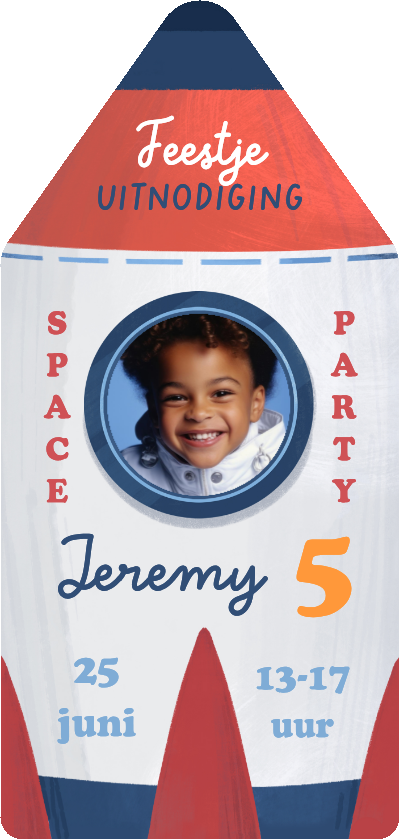 Uitnodiging kinderfeestje space raket ruimte foto - Kinderfeestjes Kinderfeestjes - Uitnodiging kinderfeestje space raket ruimte foto