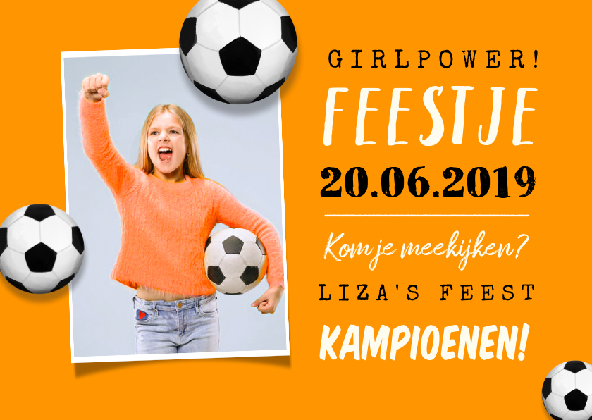 Uitnodiging kinderfeestje voetbal EK oranje foto - Kinderfeestjes Kinderfeestjes - Uitnodiging kinderfeestje voetbal EK oranje foto