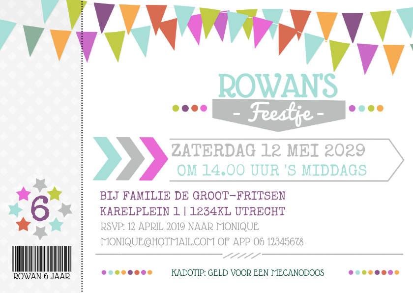 Uitnodiging kinderticket av - Kinderfeestjes Kinderfeestjes - Uitnodiging kinderticket av
