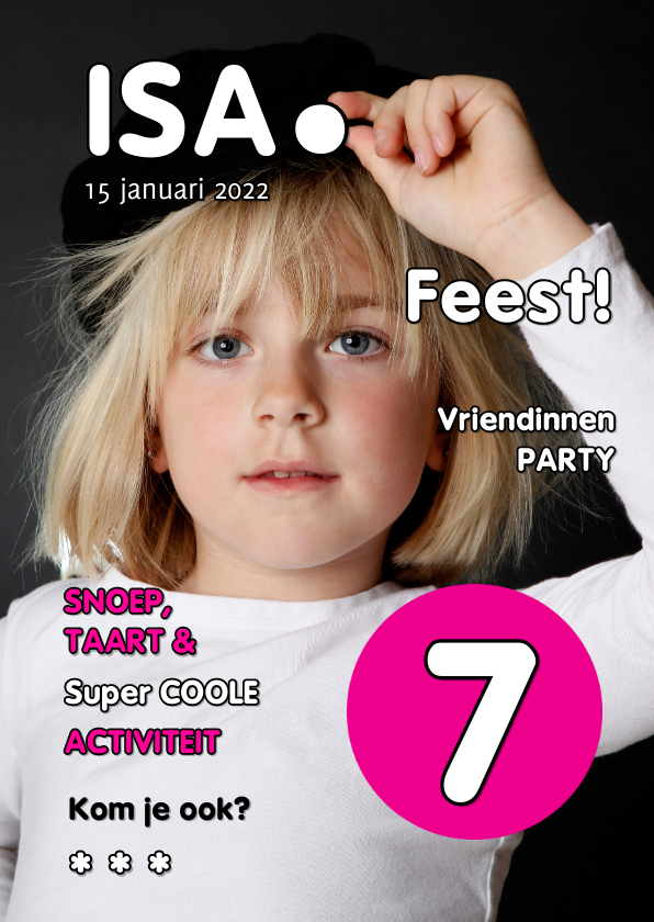 Uitnodiging Magazine Cover 1 - OT - Kinderfeestjes Kinderfeestjes - Uitnodiging Magazine Cover 1 - OT