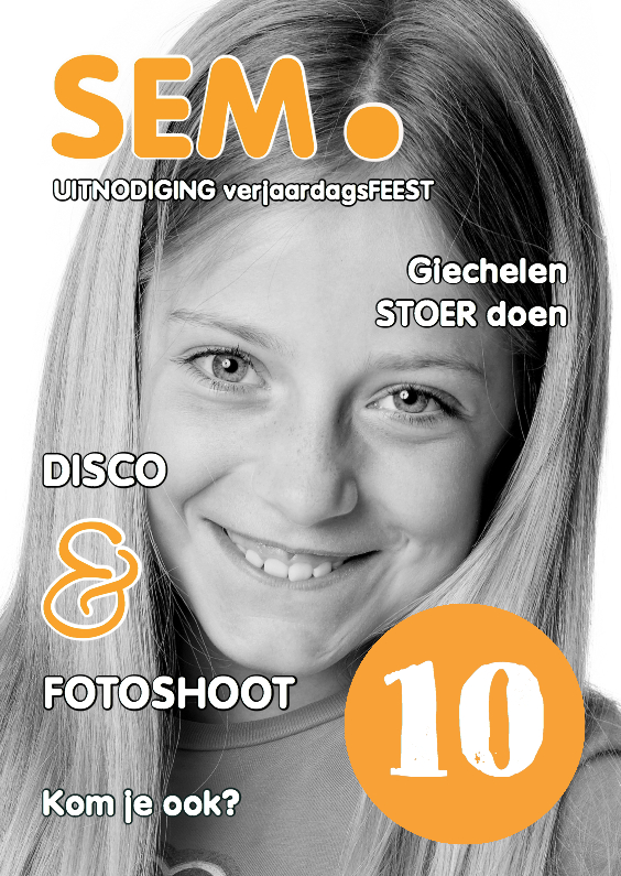 Uitnodiging Magazine Cover 2 OT - Kinderfeestjes Kinderfeestjes - Uitnodiging Magazine Cover 2 OT