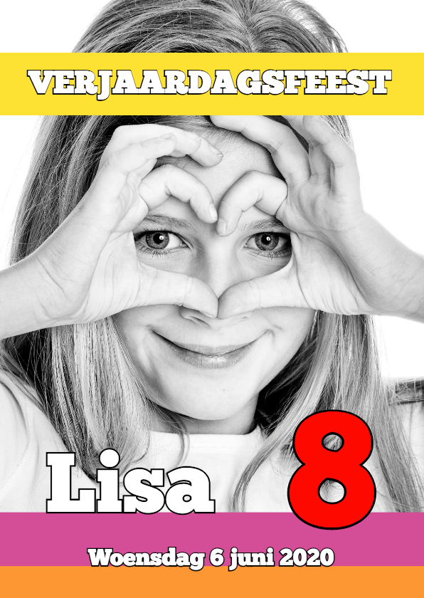 Uitnodiging Magazine Cover 8 OT - Kinderfeestjes Kinderfeestjes - Uitnodiging Magazine Cover 8 OT