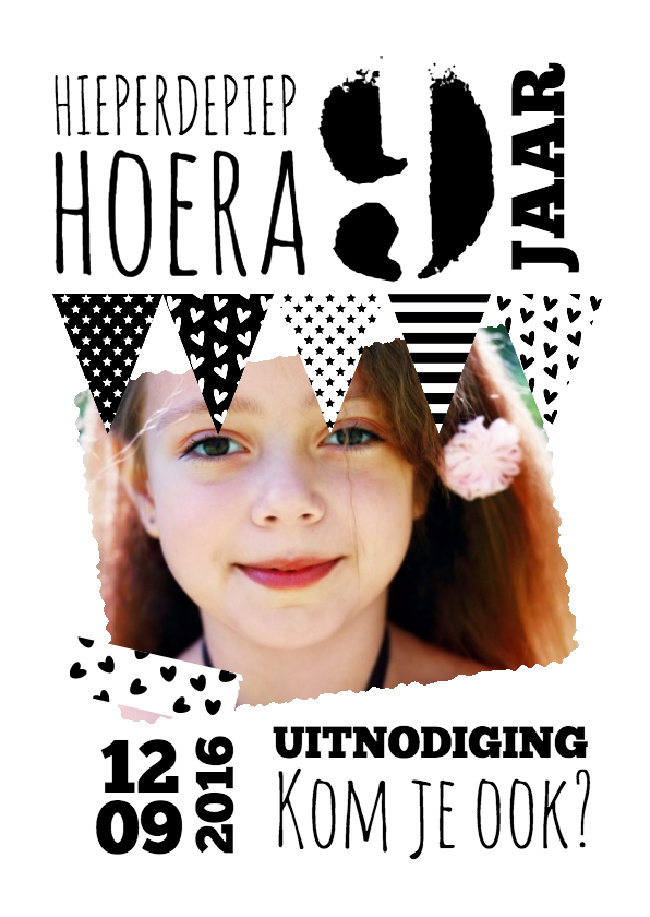 Uitnodiging met vlaggetjes-isf - Kinderfeestjes Kinderfeestjes - Uitnodiging met vlaggetjes-isf