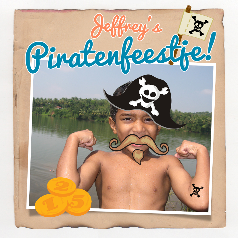 Uitnodiging piraten feestje Foto - Kinderfeestjes Kinderfeestjes - Uitnodiging piraten feestje Foto