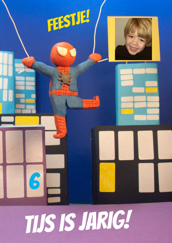 Uitnodiging spiderman feest jongen 3d - Kinderfeestjes Kinderfeestjes - Uitnodiging spiderman feest jongen 3d