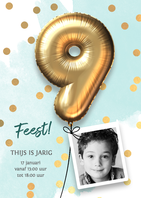 Kinderfeestjes - Uitnodiging verjaardag jongen 9 jaar