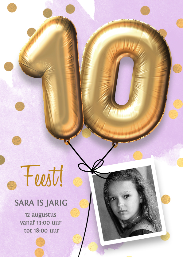 Kinderfeestjes - Uitnodiging verjaardag meisje 10 jaar