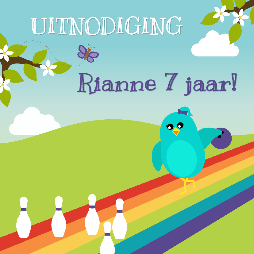 Uitnodiging voor bowlingfeestje meisje - Kinderfeestjes Kinderfeestjes - Uitnodiging voor bowlingfeestje meisje