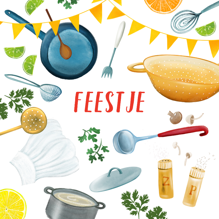 Uitnodiging voor een kookfeestje - Kinderfeestjes Kinderfeestjes - Uitnodiging voor een kookfeestje