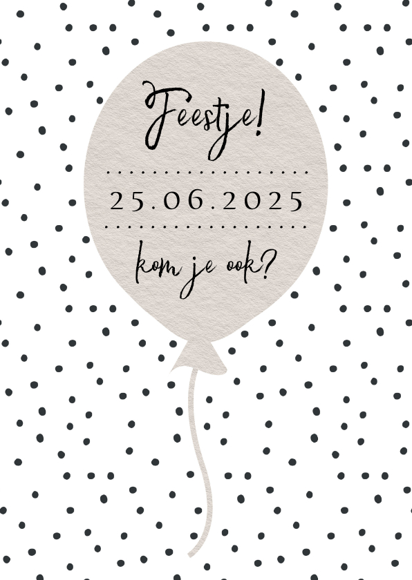 Uitnodigingskaartje Ballon kraft look - Kinderfeestjes Kinderfeestjes - Uitnodigingskaartje Ballon kraft look