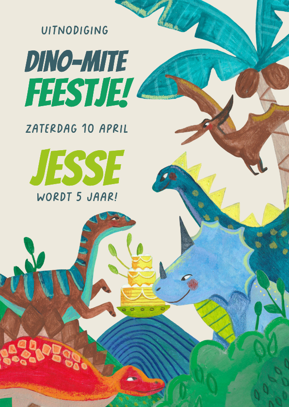Kinderfeestjes - Verjaardagsfeestje dino-mite dinosaurus stoer jungle