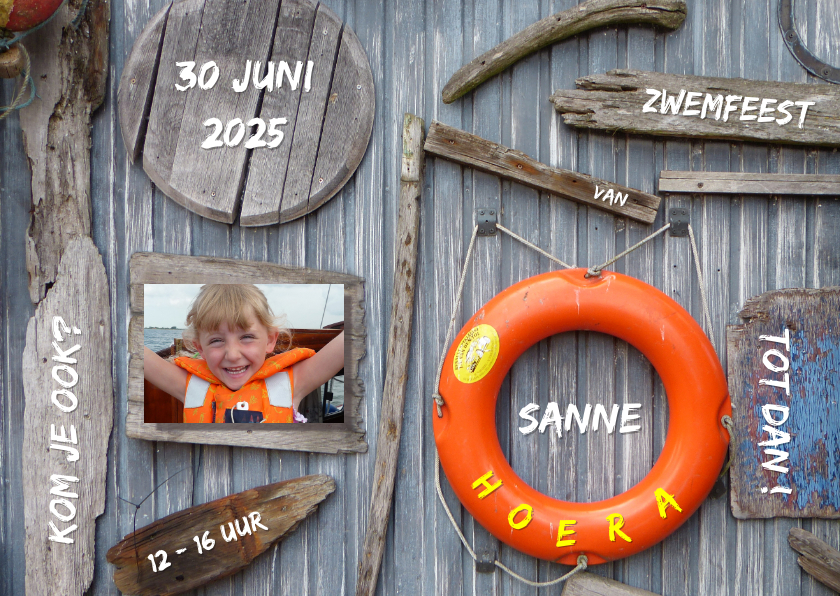 Zwemfeest - drijfhout - Kinderfeestjes Kinderfeestjes - Zwemfeest - drijfhout