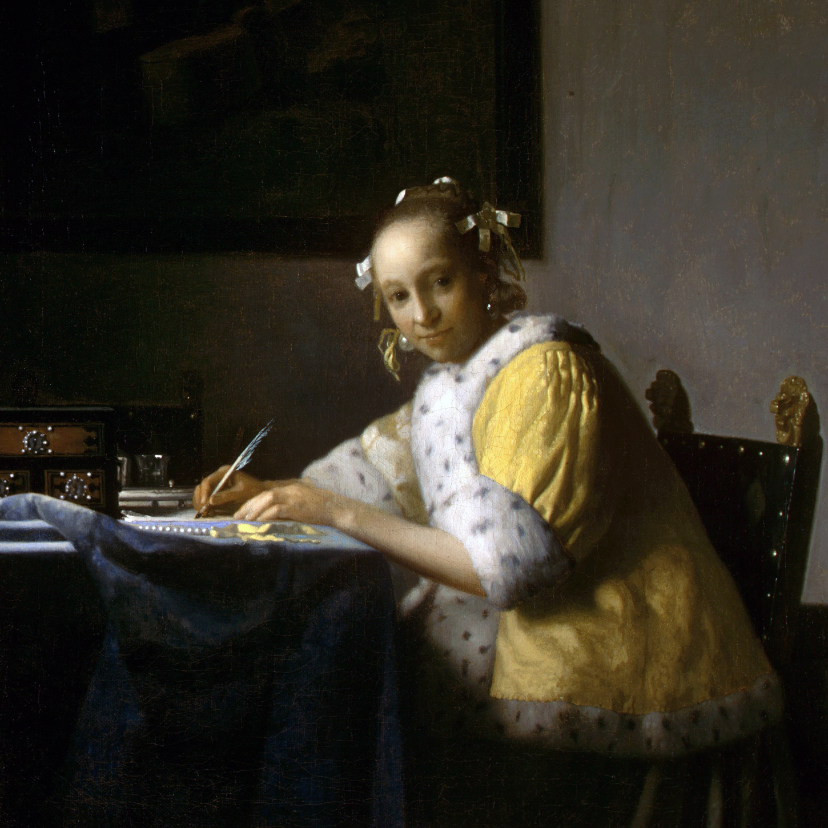 Johannes Vermeer. Schrijvende vrouw - Kunstkaarten Kunstkaarten - Johannes Vermeer. Schrijvende vrouw