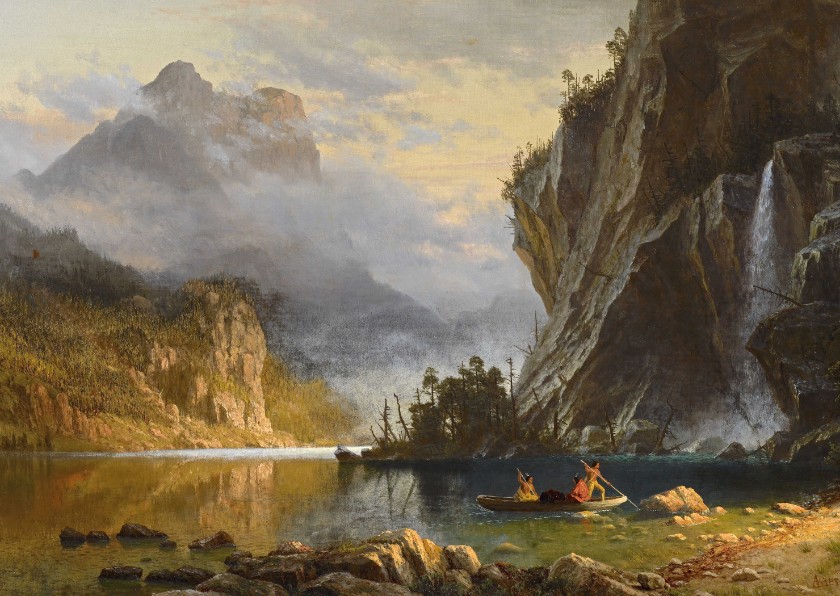 Kunstkaart van Albert Bierstadt. Een Amerikaans landschap - Kunstkaarten Kunstkaarten - Kunstkaart van Albert Bierstadt. Een Amerikaans landschap