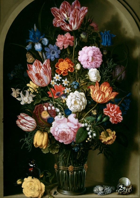 Kunstkaart van Bosschaert. Boeket bloemen - Kunstkaarten Kunstkaarten - Kunstkaart van Bosschaert. Boeket bloemen