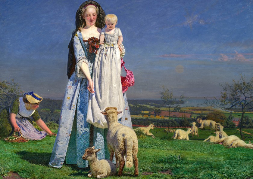 Kunstkaart van Ford Maddox Brown. De schaapjes - Kunstkaarten Kunstkaarten - Kunstkaart van Ford Maddox Brown. De schaapjes