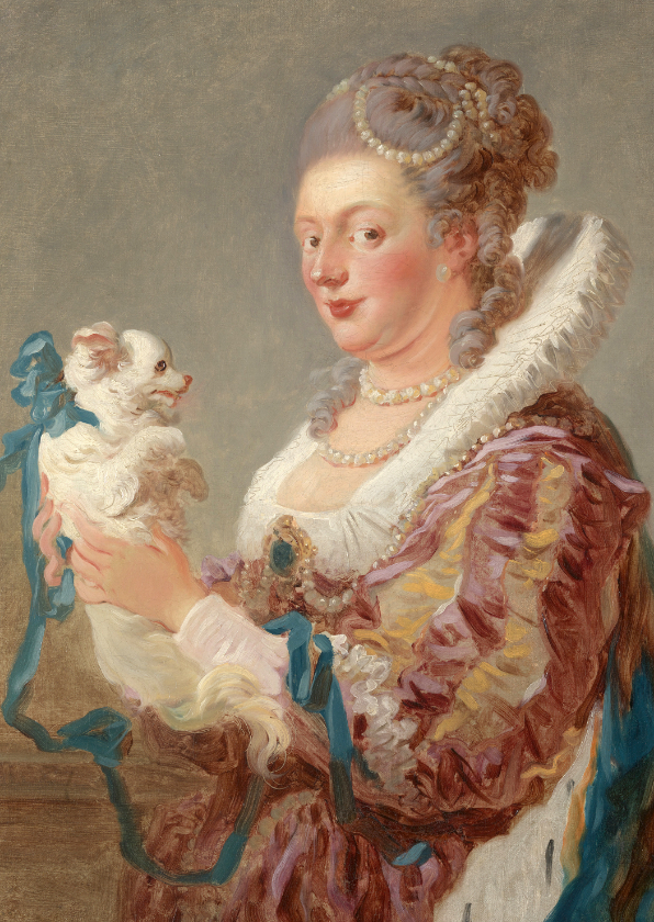 Kunstkaart van Jean Honoré Fragonard. Vrouw met hond - Kunstkaarten Kunstkaarten - Kunstkaart van Jean Honoré Fragonard. Vrouw met hond