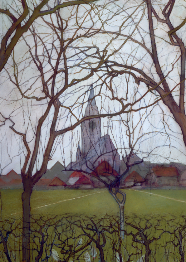 Kunstkaart van Piet Mondriaan. Kerk in Winterswijk - Kunstkaarten Kunstkaarten - Kunstkaart van Piet Mondriaan. Kerk in Winterswijk