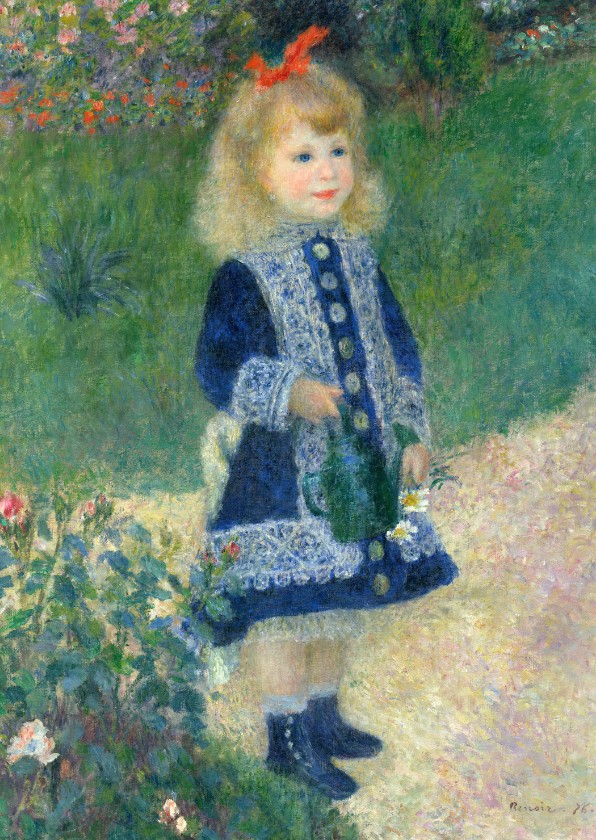Kunstkaart van Renoir. Meisje met een bloemengieter - Kunstkaarten Kunstkaarten - Kunstkaart van Renoir. Meisje met een bloemengieter