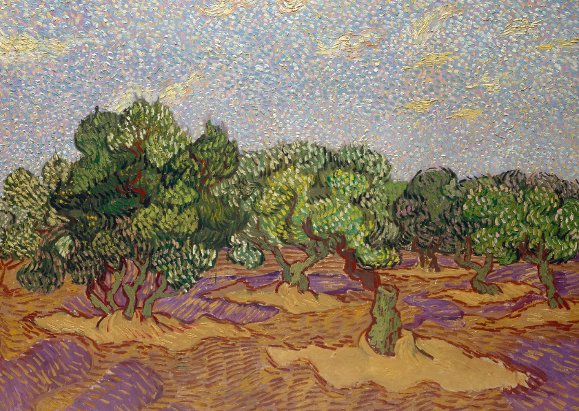Vincent van Gogh. Landschap met boomgaard - Kunstkaarten Kunstkaarten - Vincent van Gogh. Landschap met boomgaard