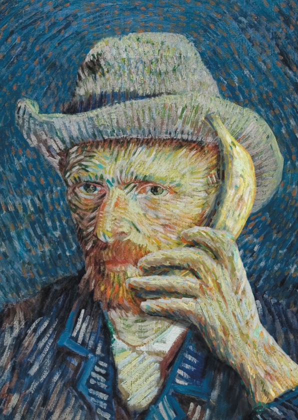 Vincent van Gogh met banaan - Kunstkaarten Kunstkaarten - Vincent van Gogh met banaan