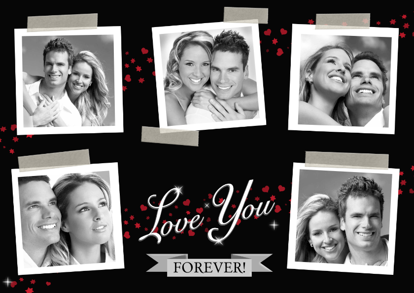 Leuke liefde kaart met diverse eigen foto's - Liefde kaarten Liefde kaarten - Leuke liefde kaart met diverse eigen foto's